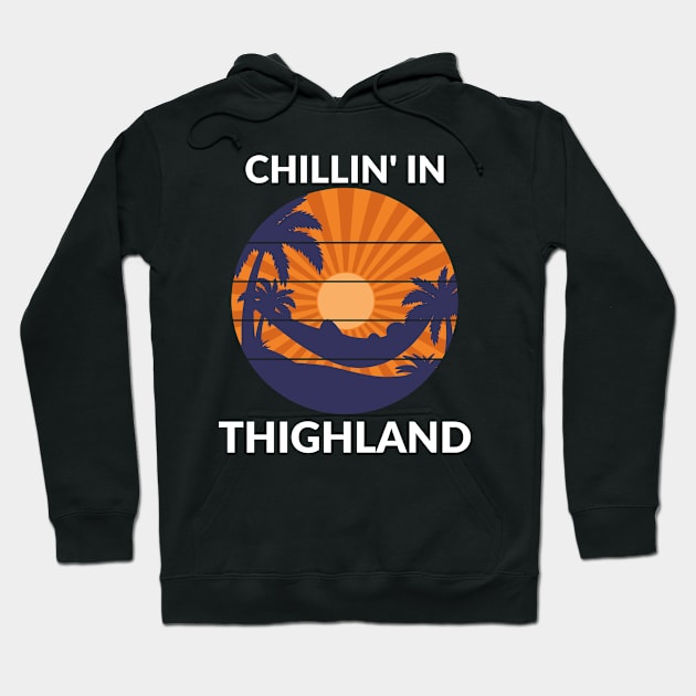 Retro Beach Chillin In Thighland Hoodie by coloringiship